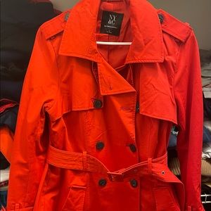 Brand new opera red belted trench-coat from New York and Company.